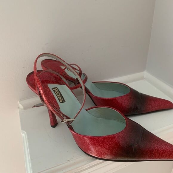 Y2K Italian Design Heels Straps Patent Leather Sz 10 - Picture 6 of 7